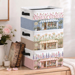 Personalized Birth Flower Bookstore Large Capacity Storage Basket with Name and Handle Daily Use Birthday Gift for Bookworms Book Lovers