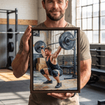 Personalised Oil Painting Style Weightlifting Photo Wooden Canvas Prints with Name Home Decor Ship from USA Gym Birthday Gift for Weightlifters