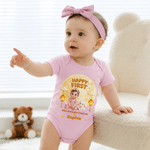 Personalized 3D-Style Artwork Happy First Mid-Autumn Festival 100% Cotton Baby Bodysuit with Name and Photo Festival Baby Shower Gift for New Parents