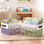Personalized Birth Flower Bookstore Large Capacity Storage Basket with Name and Handle Daily Use Birthday Gift for Bookworms Book Lovers