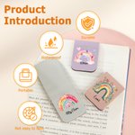 Personalised Rainbow Flower Butterfly Magnetic PU Leather Bookmark Clip with Name Teacher Appreciation Birthday Gift for Teachers Book Lovers