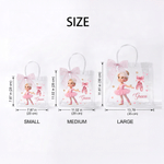 Personalised Cartoon Ballet Girl Photo Design Transparent Bag with Name and Ribbon Daily Use Dance Class Birthday Gift for Ballet Lovers Girls