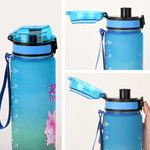 Personalized Watercolour Style Marathon Sports Photo BPA-Free Water Bottle with Name and Flip Top Game Day Birthday Gift for Marathon Lover