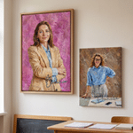 Personalised Oil Painting Style Teacher Portrait Canvas Prints with Name Wall Decor Ship from USA Teacher's Day Appreciation Gift for Teachers