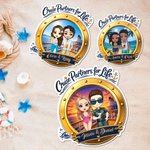Personalised Cartoon Couple Character Cruise Fridge Magnet with Name Home Decor Birthday Summer Travel Gift for Couple Newlyweds