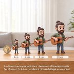Statuetta 3D personalizzata con base e testo, decorazione da scrivania - Regalo di compleanno per amanti della musica e chitarristi