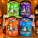 Personalised Halloween Theme Animal LED Light Bucket Bag with Name Trick or Treat Activity Halloween Party Gift for Kids