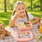 Personalized 3D-Style Character Artwork Microwavable Lunch Box with Name and Cutlery Set Outdoor Activities Back to School Gift for Kids
