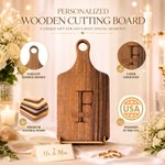 Personalisierte Holz graviert Monogrammed Reversible Käse Charcuterie Schneidebrett mit Griff Schiff aus USA Housewarming Hochzeit Geschenk für Familie