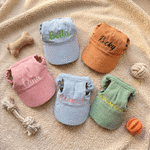 Personalised Embroidered Name Adjustable Pet Baseball Cap with Ear Hole Pet Daily Wear Birthday Gift for Pet Owners