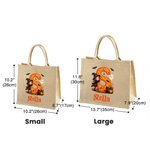 Personalised Halloween Witch Cartoon Character Initial Large Capacity Jute Tote Bag with Name Halloween Party Gift for Family Kids