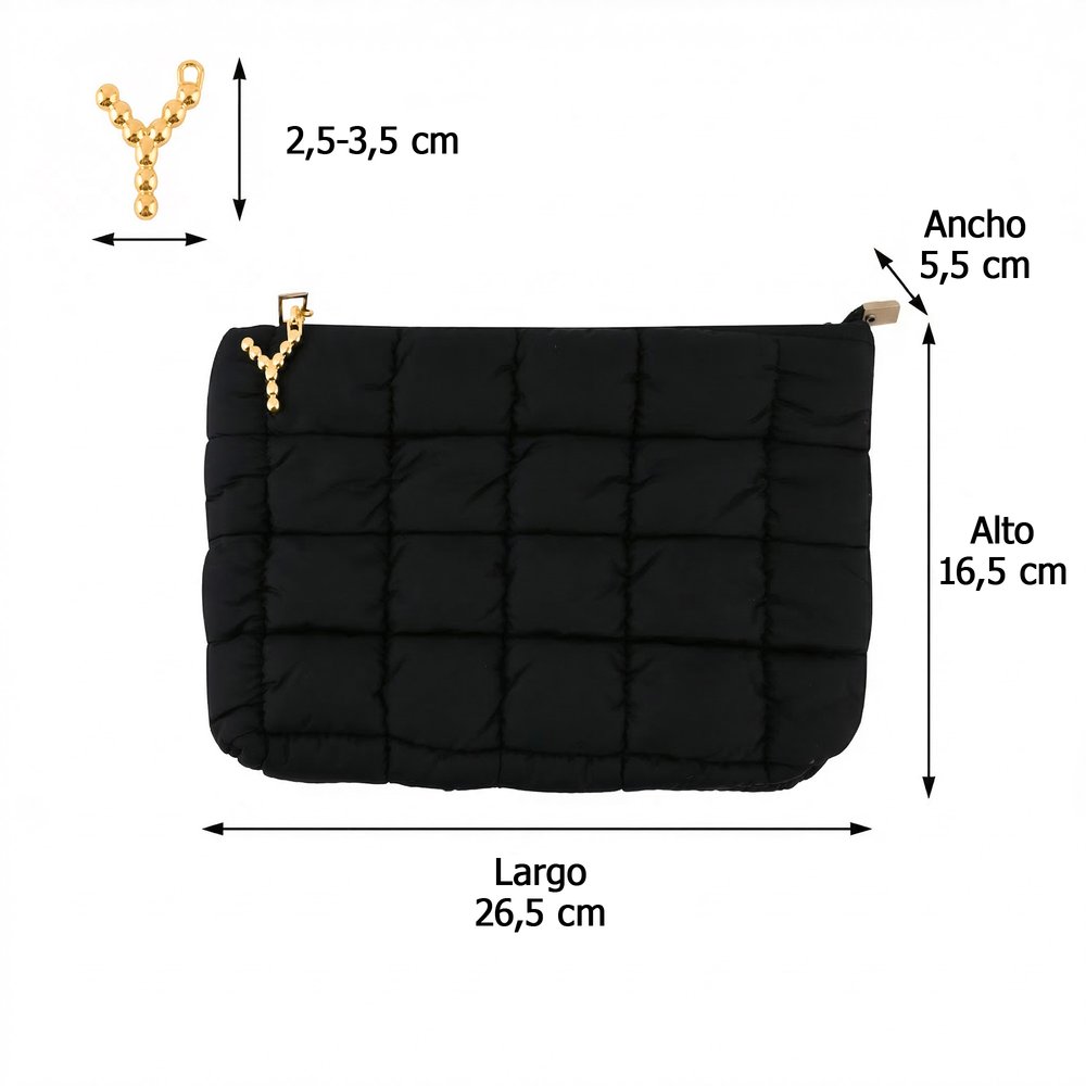 Neceser personalizado acolchado de gran capacidad con colgante de inicial de perla uso diario regalo de Día de la Madre y cumpleaños para mujeres 9
