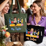 Personalised 3D-Effect Artwork Cartoon Teacher Character Large Capacity Tote Bag with Photo and Text Back to School Gift for Teachers Educators