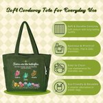 Personalized 2-6 Crystal Butterflies Floral Large Corduroy Tote Bag with Name Birthday Friendship Anniversary Gift for Besties Friends Sisters
