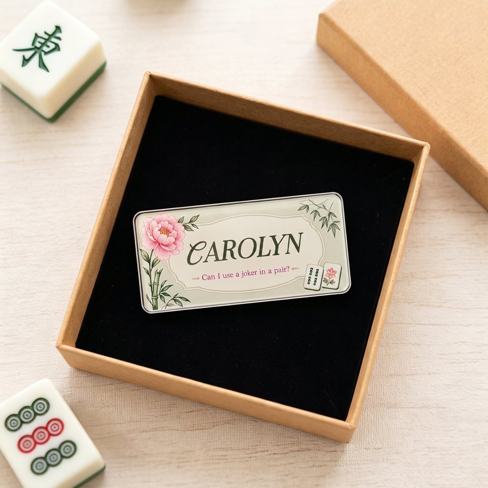 Personalized Acrylic Mahjong Design Magnetic Name Tag with Text Mahjong Night Group Club Gift for Mahjong Lovers Players 8
