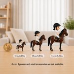 Gepersonaliseerd Schattig 3D Paard Rijden Beeldje met Naam Desktop Decoratie Verjaardagscadeau voor Paardenliefhebbers