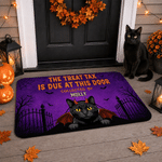 Personalised Retro Halloween Pet Doormat with Name and Photo Home Decor Halloween Gift for Pet Owners Lovers
