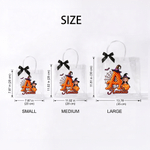 Personalized Halloween Witch Pumpkin Cartoon Kid Photo Transparent Bag with Name Holiday Party Birthday Gift for Boys Girls