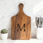 Personalisierte Holz graviert Monogrammed Reversible Käse Charcuterie Schneidebrett mit Griff Schiff aus USA Housewarming Hochzeit Geschenk für Familie