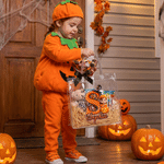 Personalized Halloween Witch Pumpkin Cartoon Kid Photo Transparent Bag with Name Holiday Party Birthday Gift for Boys Girls