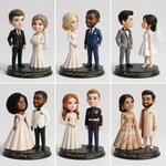 Figura 3D personalizada con foto de pareja de personajes animados y texto decoración de escritorio regalo de boda para parejas