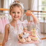 Personalised Cartoon Ballet Girl Photo Design Transparent Bag with Name and Ribbon Daily Use Dance Class Birthday Gift for Ballet Lovers Girls