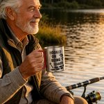 Personalized Hooked on Being Papa Fishing 10 oz Outdoor Carabiner Mug with 1-12 Name Funny Birthday gift for Grandpa Dad