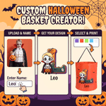 Spersonalizowana torba z motywem halloweenowym, z postaciami z kreskówek i lampką LED – prezent dla dzieci na Halloween z okazji zabawy „Cukierek albo psikus”
