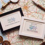 Cuadro de puzzle de mapa personalizado con texto decoración del hogar regalo de relación a distancia y aniversario para parejas o novios