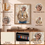 Personalised Oil Painting Style Teacher Portrait Canvas Prints with Name Wall Decor Ship from USA Teacher's Day Appreciation Gift for Teachers