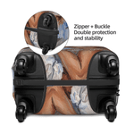 Personalized Oil Painting Style Photo Suitcase Cover with Name Fits 18-32 Inches Suitcase Travel Birthday Gift for Girlfriend Boyfriend Couple