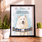 Personalised Watercolour Pet Photo Design Wooden Collar Frame with Name Home Decor Sentimental Memorial Sympathy Gift for Pet Owners Lovers