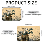 Personalised Watercolour Samurai Pet Photo Food Mat with Name Daily Use Birthday Gift for Pet Owners Lovers