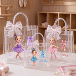 Personalised Cartoon Ballet Girl Photo Design Transparent Bag with Name and Ribbon Daily Use Dance Class Birthday Gift for Ballet Lovers Girls