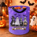 Personalised Halloween Theme Animal LED Light Bucket Bag with Name Trick or Treat Activity Halloween Party Gift for Kids
