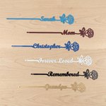 Personalisierter Grabstein aus Edelstahl mit „Eternal Rose“ und Namensgravur – Friedhofsdekoration, Gedenkgeschenk zum Jahrestag für Familie und Freunde