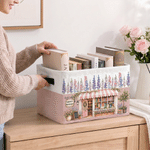 Personalized Birth Flower Bookstore Large Capacity Storage Basket with Name and Handle Daily Use Birthday Gift for Bookworms Book Lovers