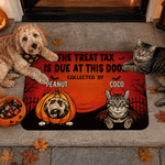 Personalised Retro Halloween Pet Doormat with Name and Photo Home Decor Halloween Gift for Pet Owners Lovers