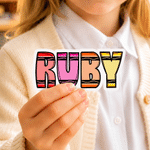 Personalised Colourful Crayon-Style Name Design Waterproof Stickers Daily Use Back to School Birthday Gift for Students Kids