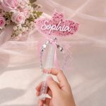 Personalized Ballet Skirt Star Dance Competition Acrylic Wand with Name and Text Flower Decor Dance Recital Gift for Dancer