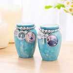 Urna de cremación personalizada pequeña para cenizas con dije de corazón alas y texto grabado regalo conmemorativo de recuerdo para familia