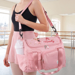 Personalized Cute Cartoon Ballerina Girl Multi-Compartment Travel Bag with Photo and Name Dance Class Birthday Gift for Ballet Lovers