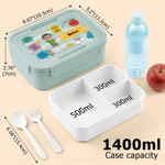 Personalized 3D-Style Character Artwork Microwavable Lunch Box with Name and Cutlery Set Outdoor Activities Back to School Gift for Kids