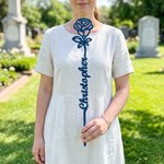 Personalisierter Grabstein aus Edelstahl mit „Eternal Rose“ und Namensgravur – Friedhofsdekoration, Gedenkgeschenk zum Jahrestag für Familie und Freunde