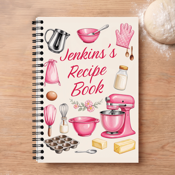 Personalized Mixer Spoon Kitchen Supplies Recipe A5 Notebook with Name Daily Use Birthday Gift for Cooking Lover Baker