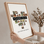 Personalised 20 Photos Modern Canvas Prints with Text Ship from USA Home Wall Decor Birthday Anniversary Gift for Family Grandadrents