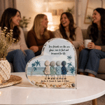 Personalized Sea Glass Inspired Beach Friendship Heart-Shaped Acrylic Plaque with Text Birthday Gift for Sisters Friends Bestie