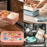 Personalized 3D-Style Character Artwork Microwavable Lunch Box with Name and Cutlery Set Outdoor Activities Back to School Gift for Kids