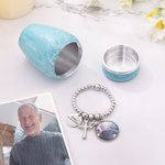 Urna de cremación personalizada pequeña para cenizas con dije de corazón alas y texto grabado regalo conmemorativo de recuerdo para familia