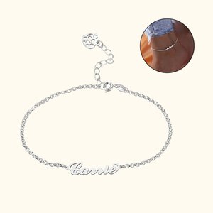 Cavigliera regolabile personalizzata con nome Regalo di Natale Compleanno Festa della Mamma Regalo di San Valentino per le donne